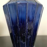 Vase ancien bleu en céramique émaillée