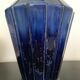 Old blue enamelled ceramic vase
