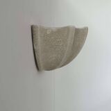 Vintage porcelain shell wall light, speckled beige, France 1960