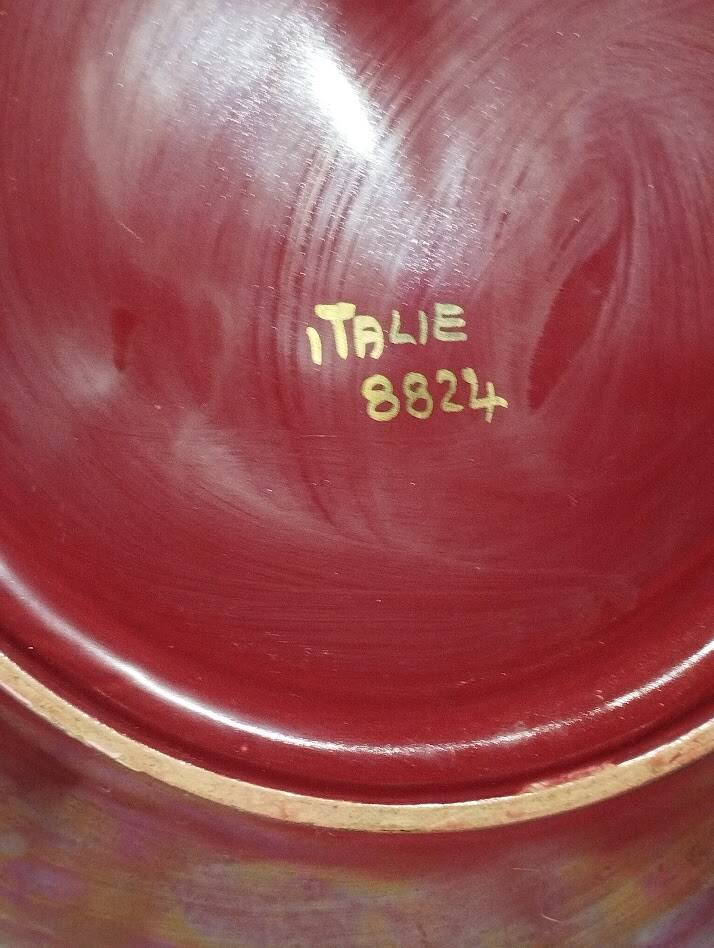Very large Italian presentation plate with silver/gold relief –