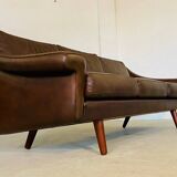 Vintage Danish mid-century retro Aage Christiansen (Matador) leather sofa 60s