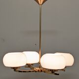 Lustre Arlus à 4 feux en laiton des années 50/60