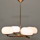 Arlus chandelier with 4 brass lights from the 50s/60s