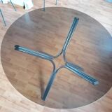 Space Age 1970s chrome and glass round table