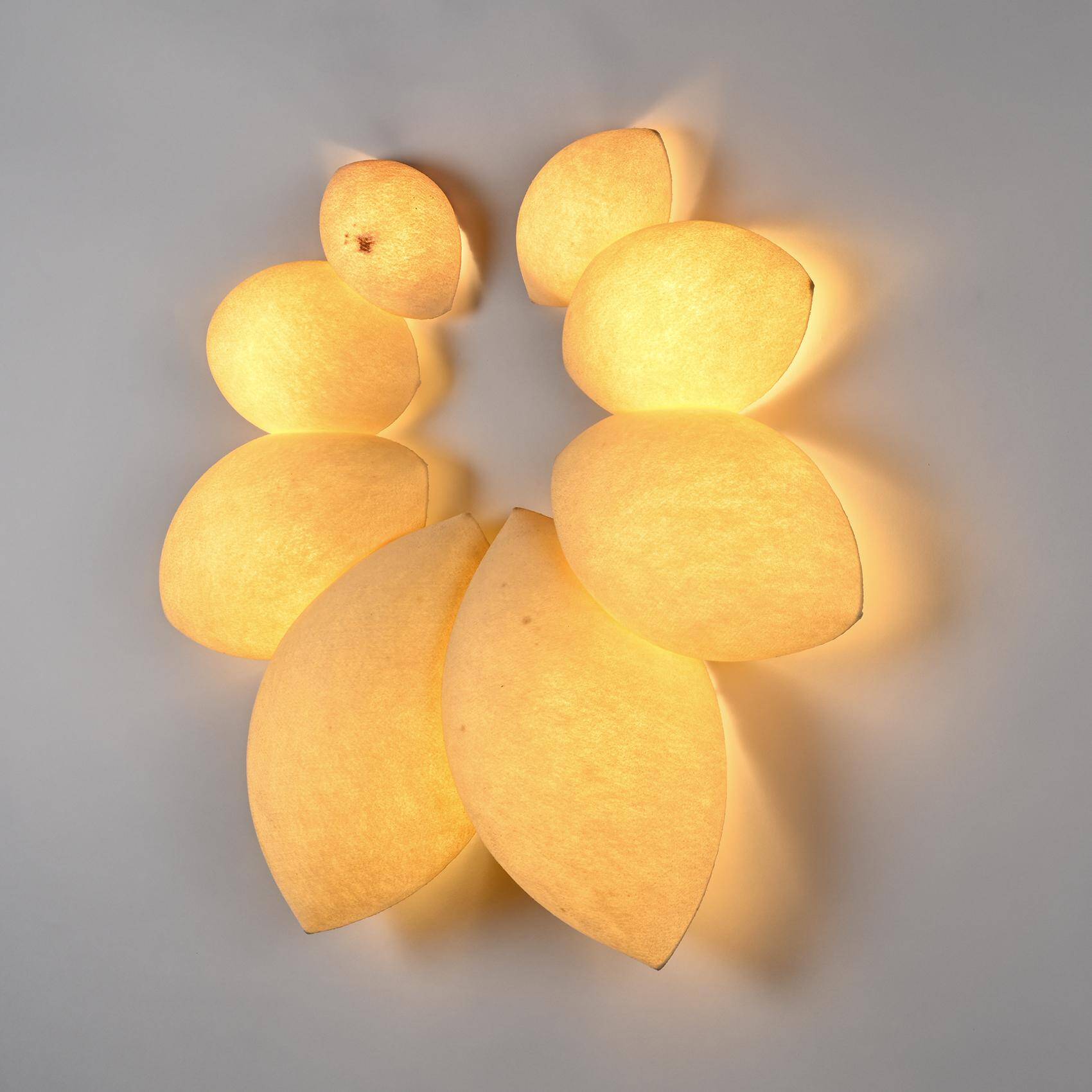 Large felt wall lamp, Denmark circa 1970