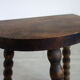 Wooden tripod stool half moon turned 60s