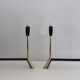 Pair of modernist bronze and wrought iron andirons