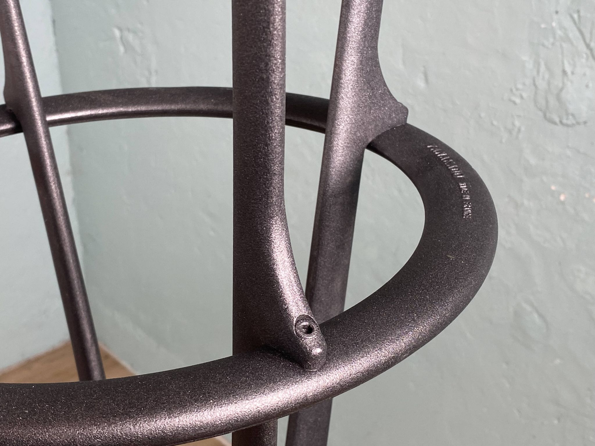 2 Yamakado designer swivel stools in black leather