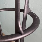 2 Yamakado designer swivel stools in black leather