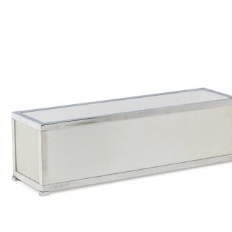 Brushed aluminum and metal planter. 1970s.