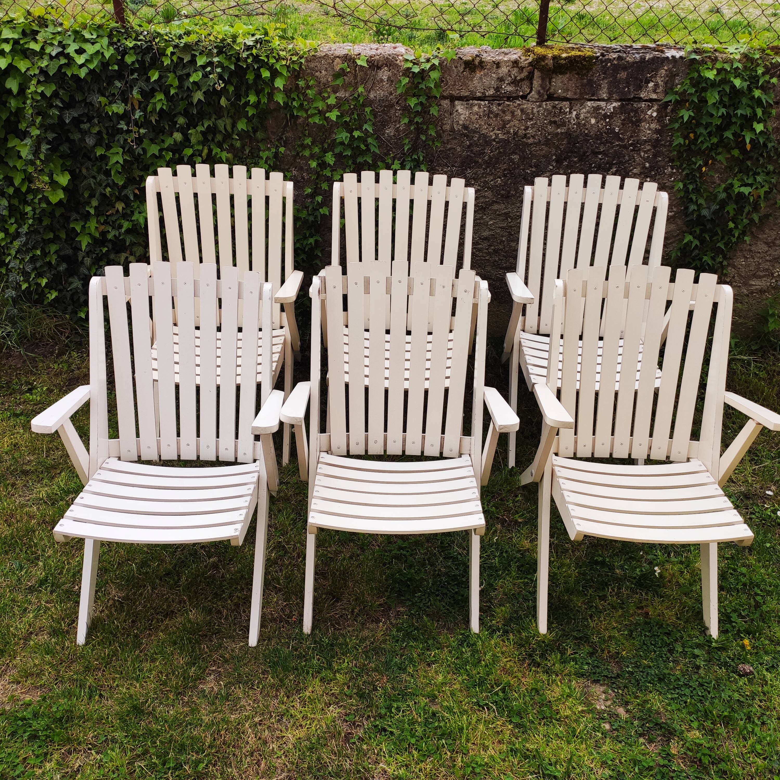 Vintage folding garden armchairs 1970