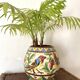 Ceramic pot, Perugia Italy, flower and bird decoration
