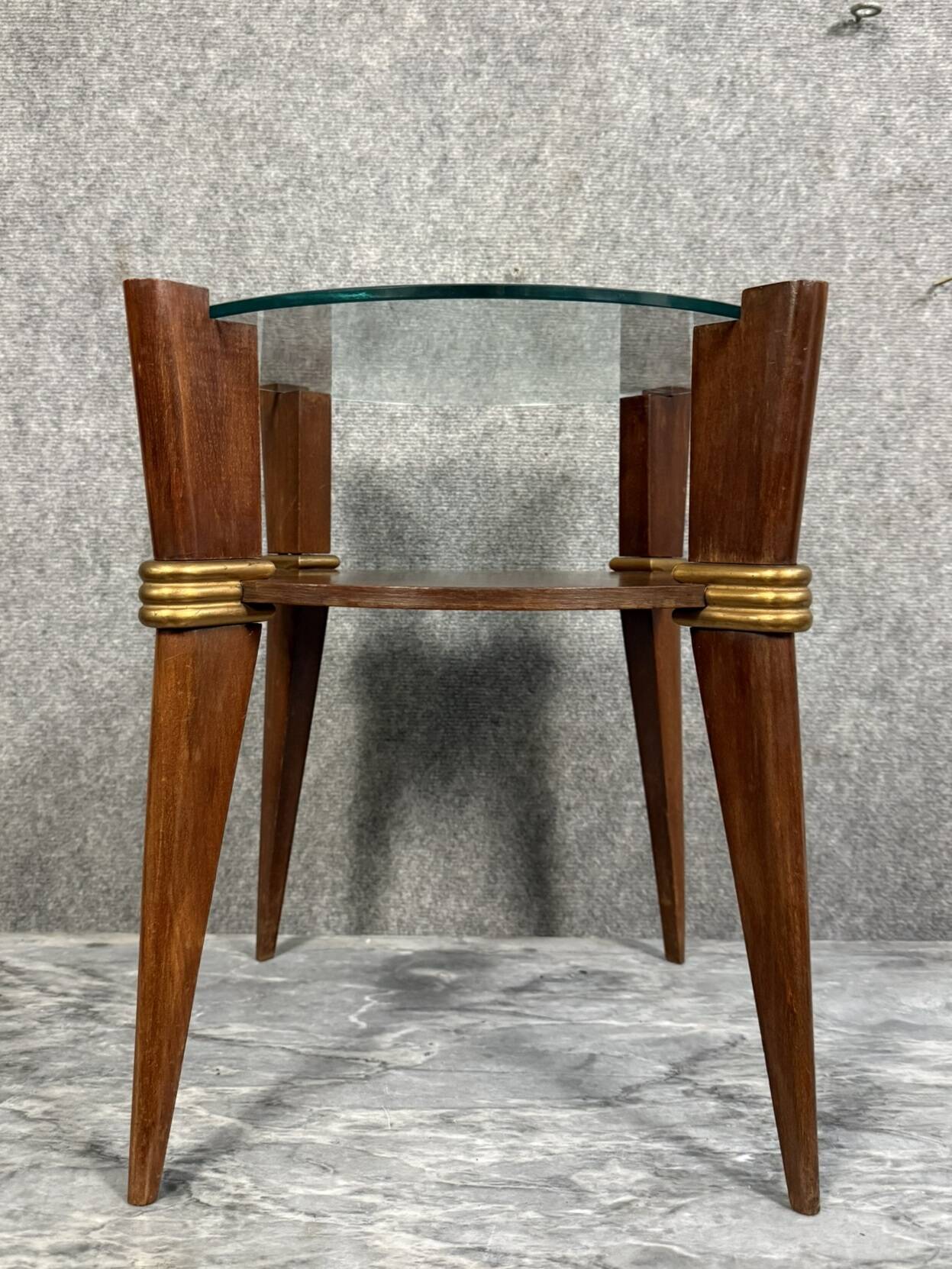 Vintage Italian coffee table with compass legs circa 1970