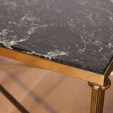 Sea green marble and brass coffee table