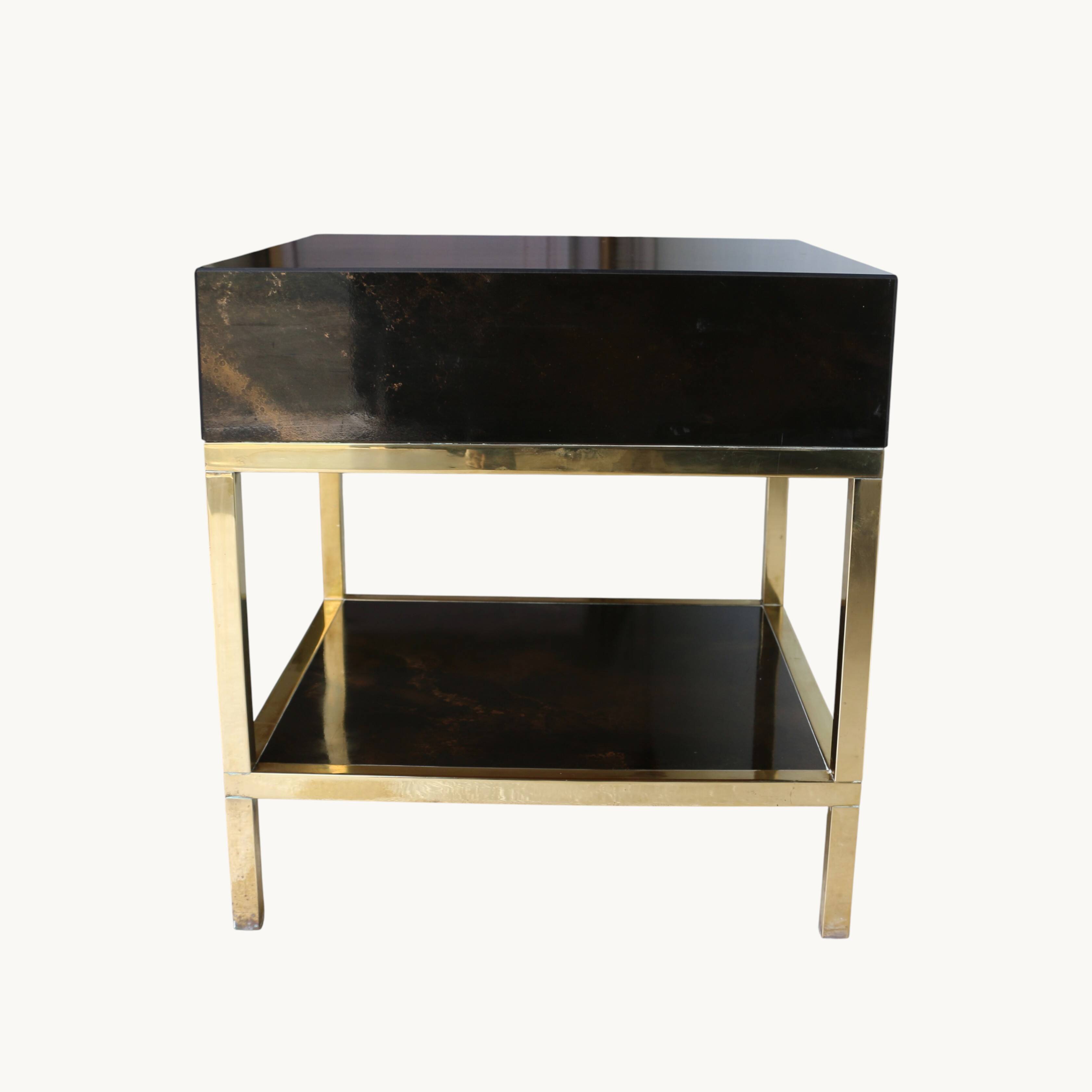 A pair of side tables by guy lefevre for jansen. france 70s.