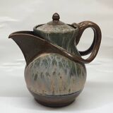 Belgian flamed salted stoneware teapot by Marcellus Aubry