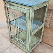 Art Deco glass-fronted bar cabinet in teak
