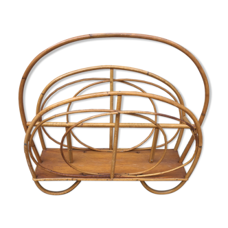 Rattan magazine rack
