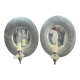 Pair of medieval style wall lamp pewter and mirror