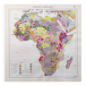 Old geological Africa map 43x43cm from 1950