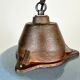 Industrial Grey Enamel and Cast Iron Pendant Light with Glass Cover, 1960s
