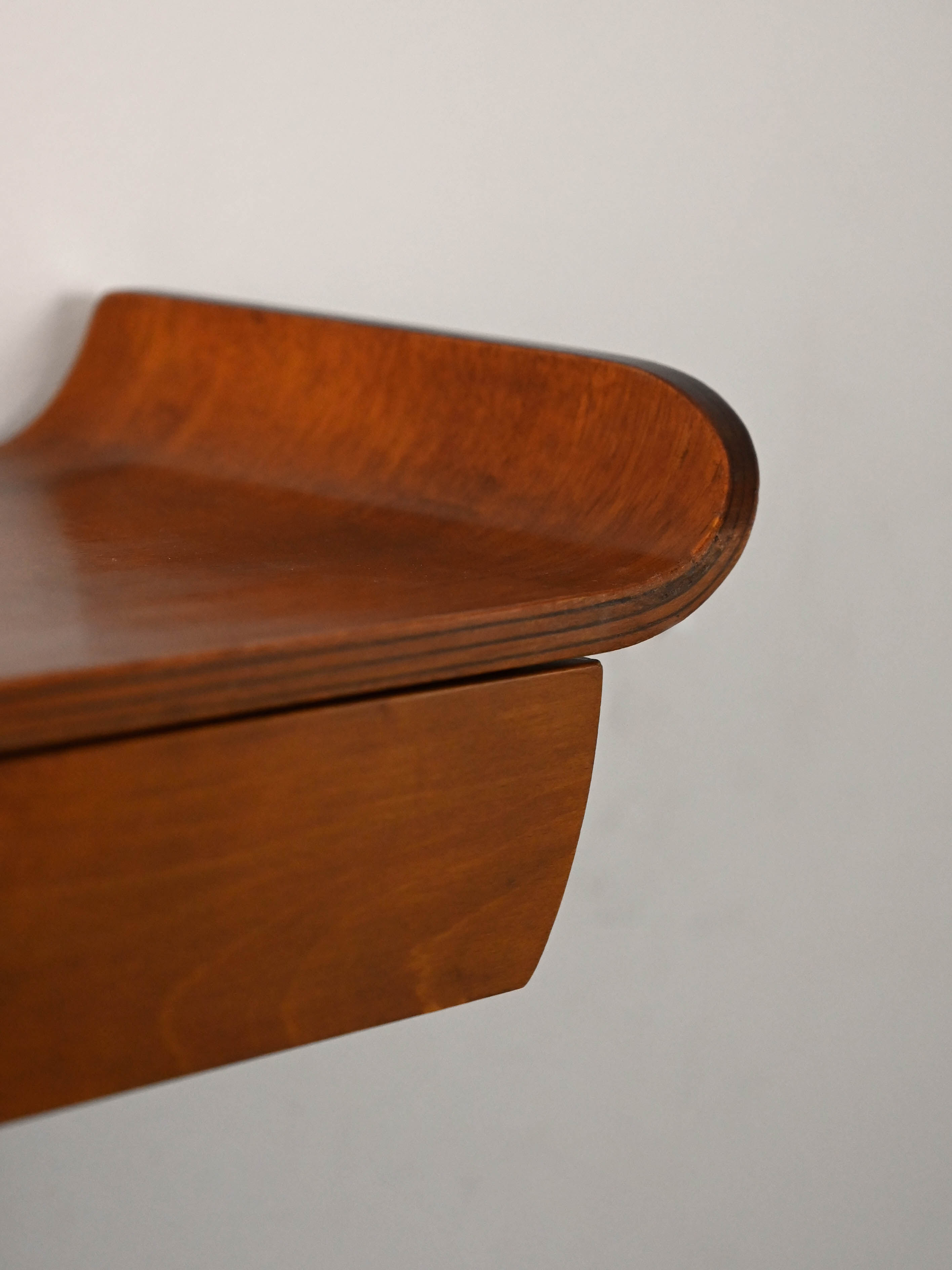 Suspended nightstand of 1960s modernism