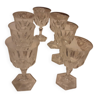 6 CRYSTAL CUT WATER GLASSES