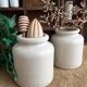 Old glazed mustard jar