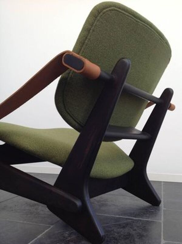 Chaise basse Jumbo 174 verte par Olof Ottelin, 1950s