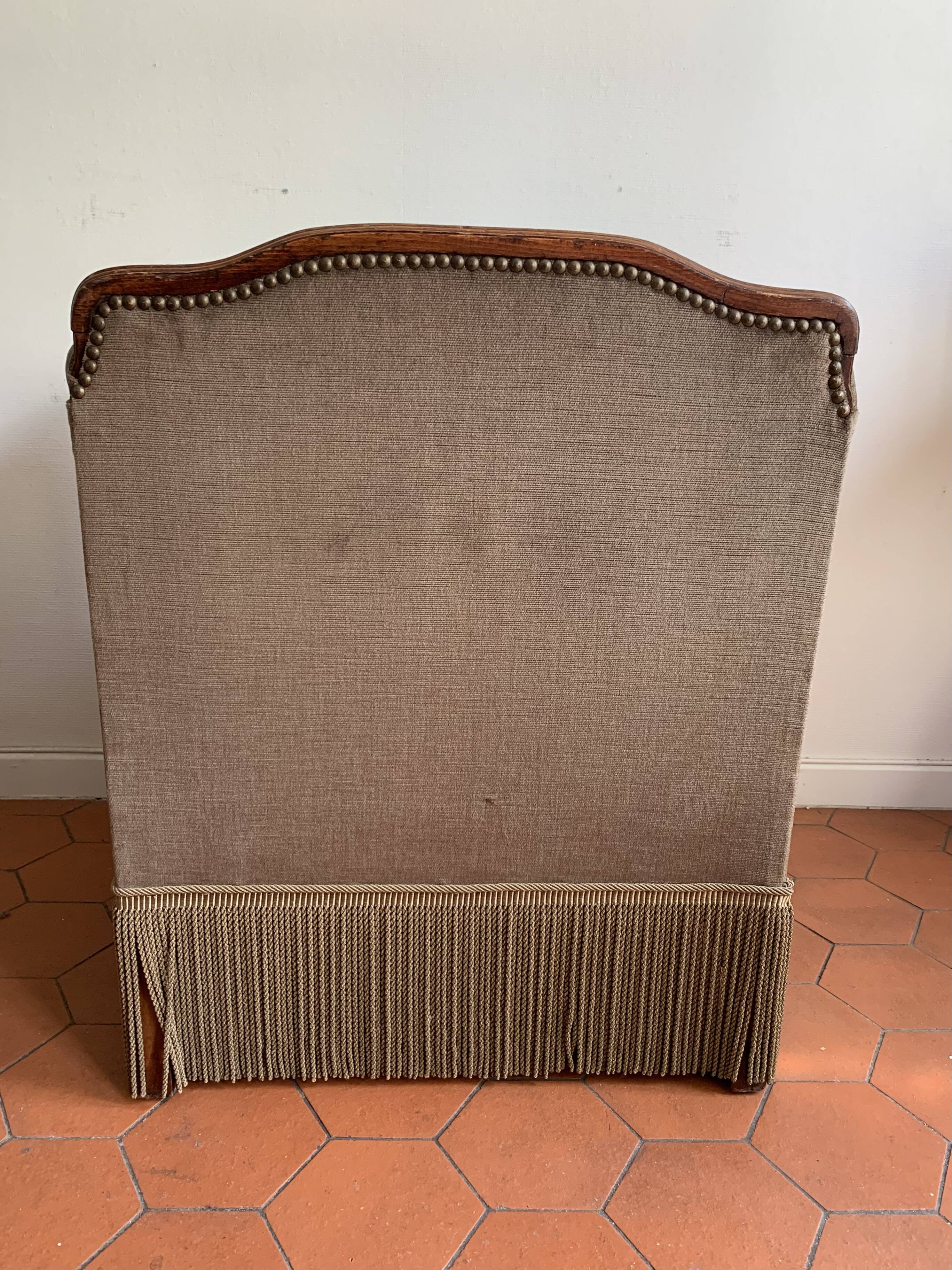 Art Deco armchair in taupe velvet, 1920/30