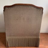 Fauteuil Art Deco en velours taupe 1920/30