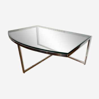 Glass and chrome coffee table