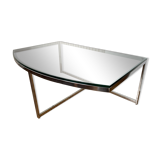 Glass and chrome coffee table
