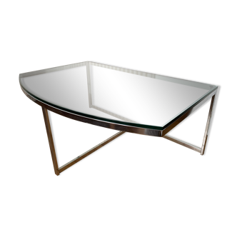 Glass and chrome coffee table
