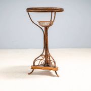 Art Nouveau bentwood & rattan pedestal table, Central Europe, c. 1900–1925