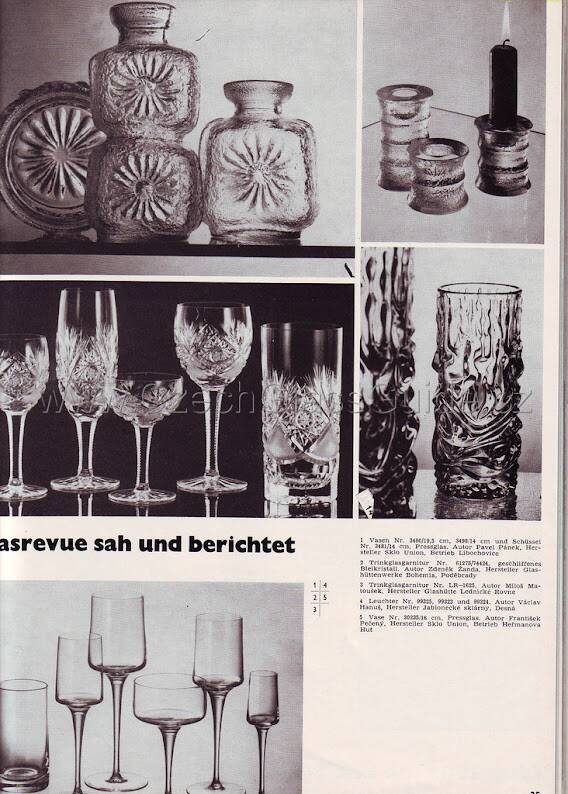 Pressed Glass Vase Flowers by Pavel Panek / Czech Republic / 1973