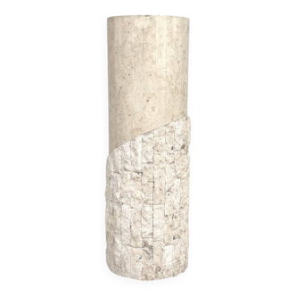 Colonne style hollywood regency en marqueterie de pierre