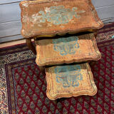 Vintage Italian gilded wood nesting coffee table