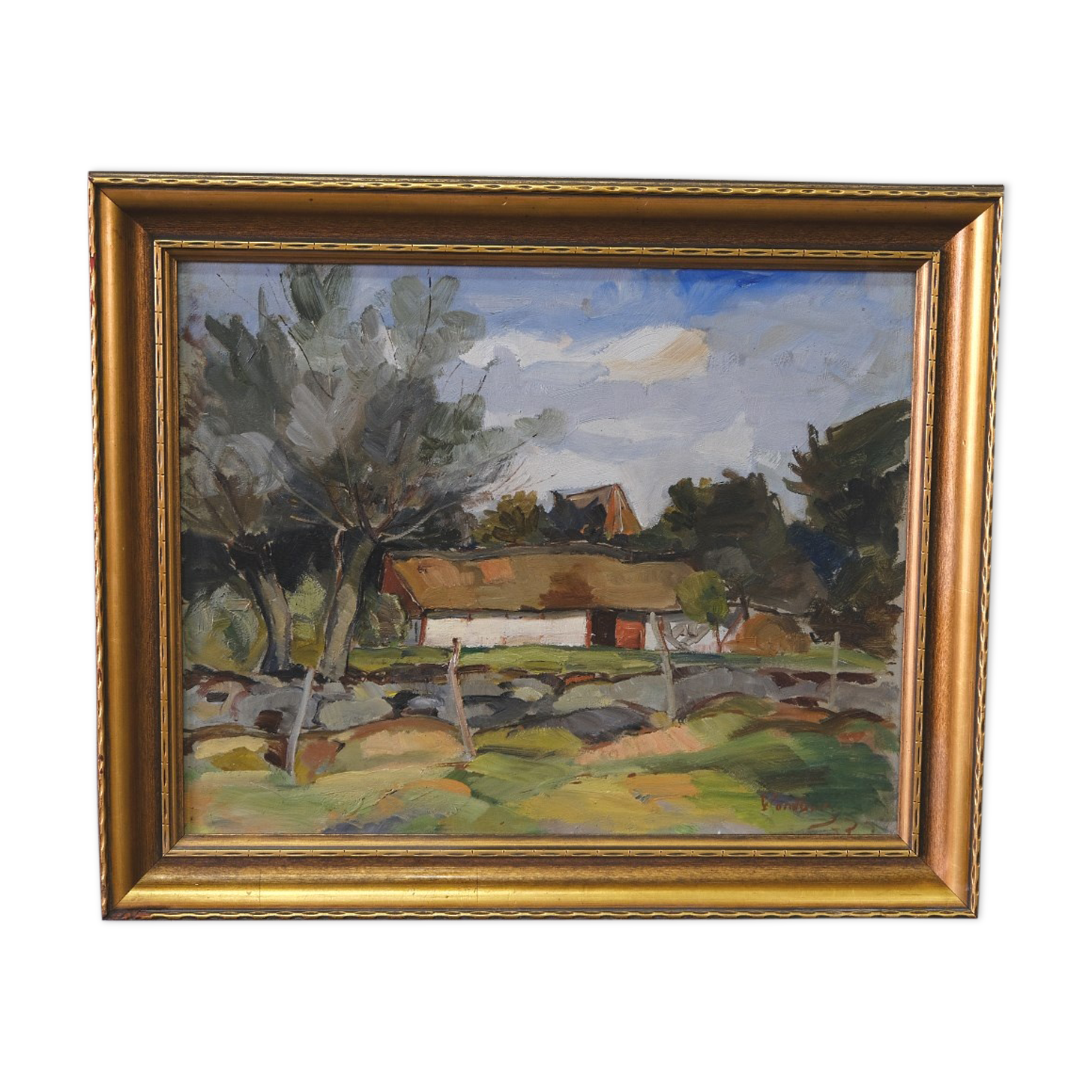 Gotthard Sandberg (1890-1961) , Swedish Oil Painting, Oil on Board, 1933, Framed