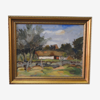 Gotthard Sandberg (1890-1961) , Swedish Oil Painting, Oil on Board, 1933, Framed