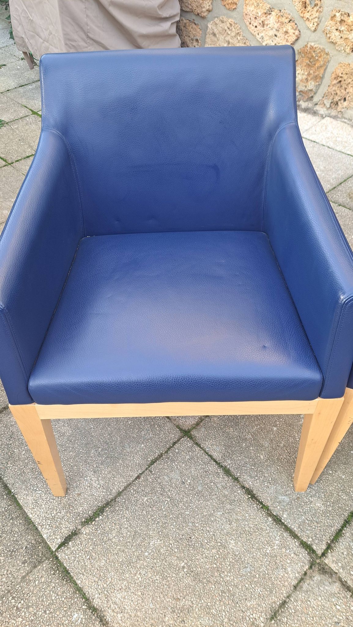 lot de 3 fauteuils en cuir Hugues Chevalier