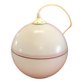 Suspension vintage en verre opalin