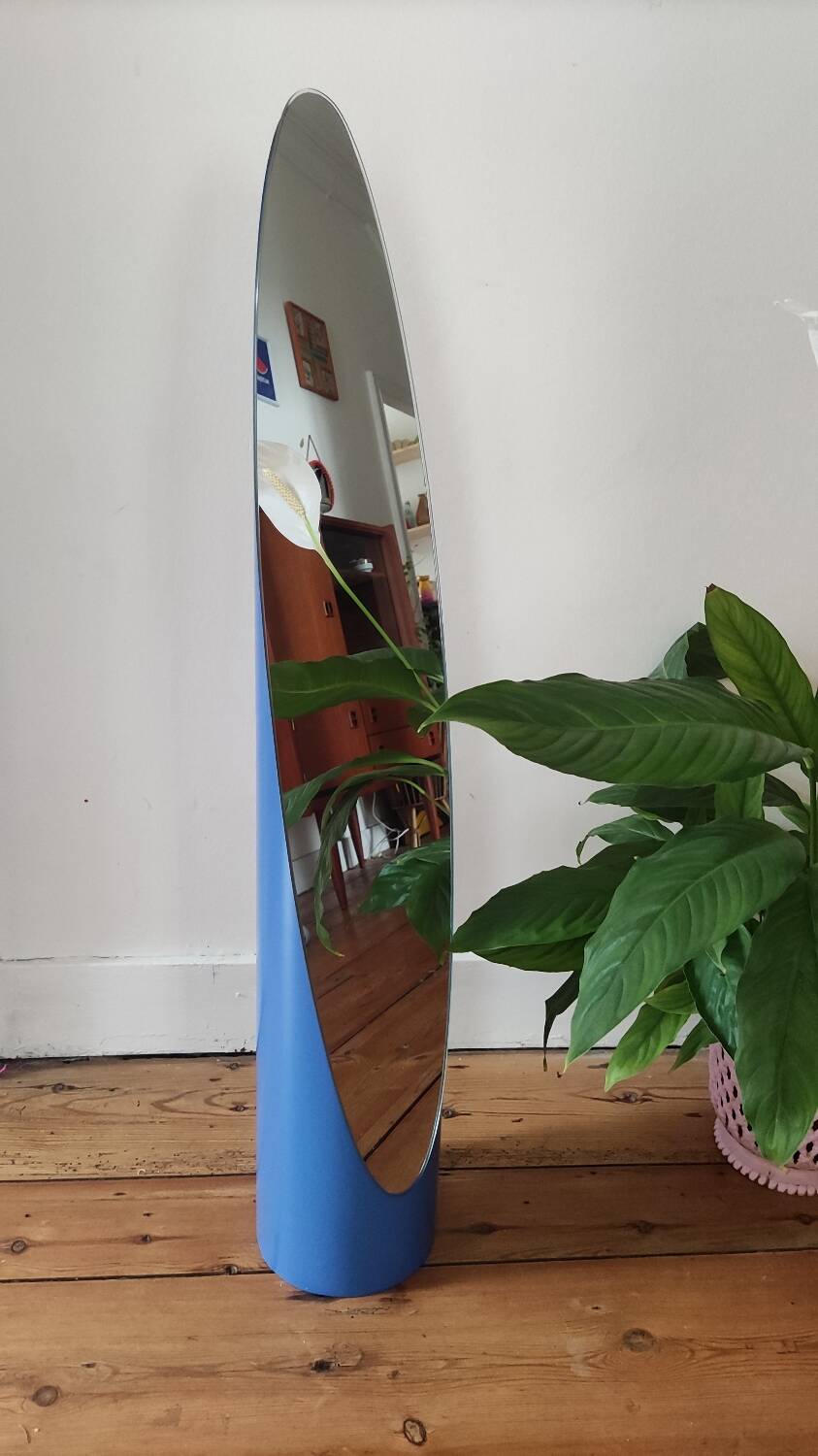 Vintage blue lipstick mirror