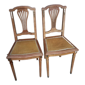 Paire de chaises anciennes éléments en laiton