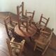 Toy countryside dining room made of straw and wood