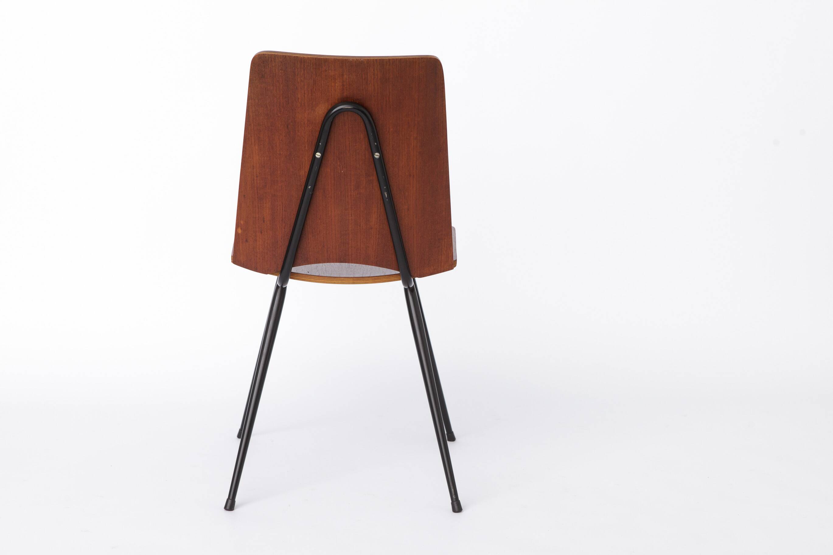 Mid Century Danish Chair 1950s Teak Plywood Chair, Scandinavian Vintage