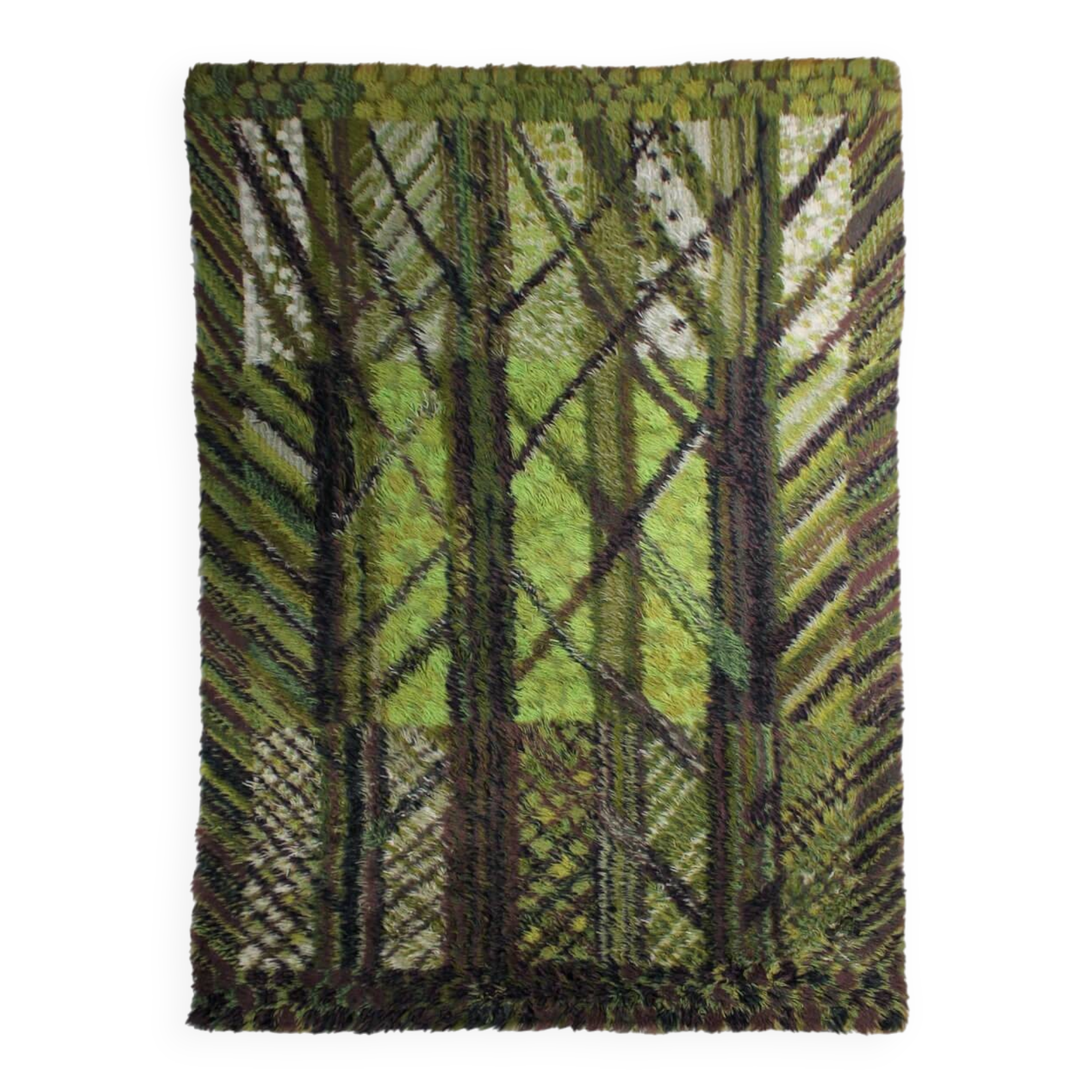 Marianne Richter “Kolmården” Pure Wool Rya Rug, 135x200cm