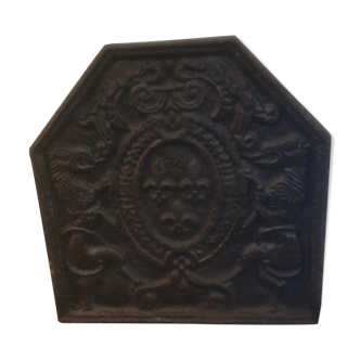Cast-iron fireplace plate deco lily flower