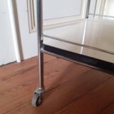 Vintage chrome metal serving trolley
