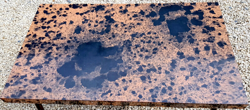 Vintage bistro table iron legs and speckled formica top